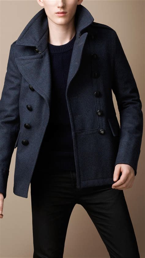 burberry mens military pea coat|burberry duffle coat men's.